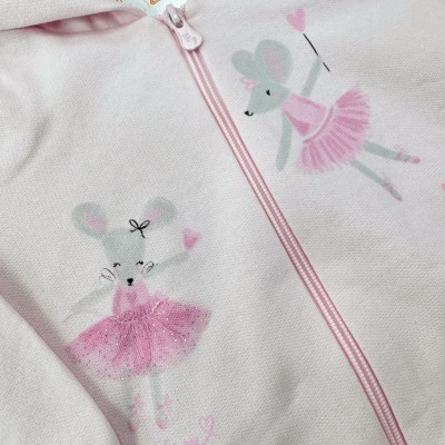  Conj. Jaqueta Ratinhas Bailarinas e Calça - Rosa e Lilás